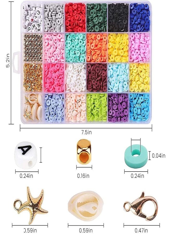 Dkriva مجموعة صنع الأساور Dkriva® DIY مع خرز من طين البوليمر، وخرز على شكل حروف، وقلادات على شكل وحيد القرن، ودلايات كريستالية، وخرز بألوان الماكارون، مجموعة حرف يدوية للبنات، مجموعة صنع المجوهرات للأطفال (6 × 4) - Image 3